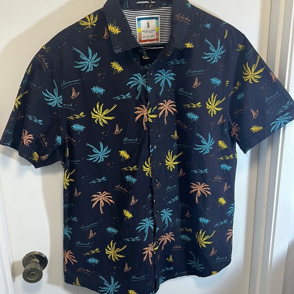 Denim & Flower short sleeve button up - Picture 1 of 3